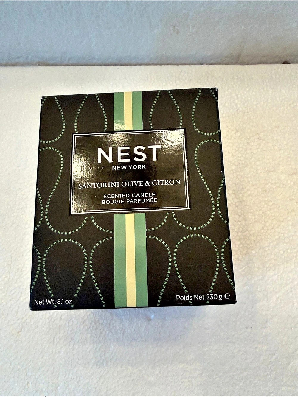 NEST New York Santorini Olive & Citron Scented Candle White & Green NWT